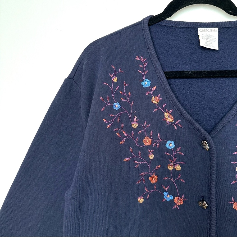Cottagecore Floral Kitschy Cardigan Embroidered Teachercore Earthy Goblincore - Picture 5 of 13